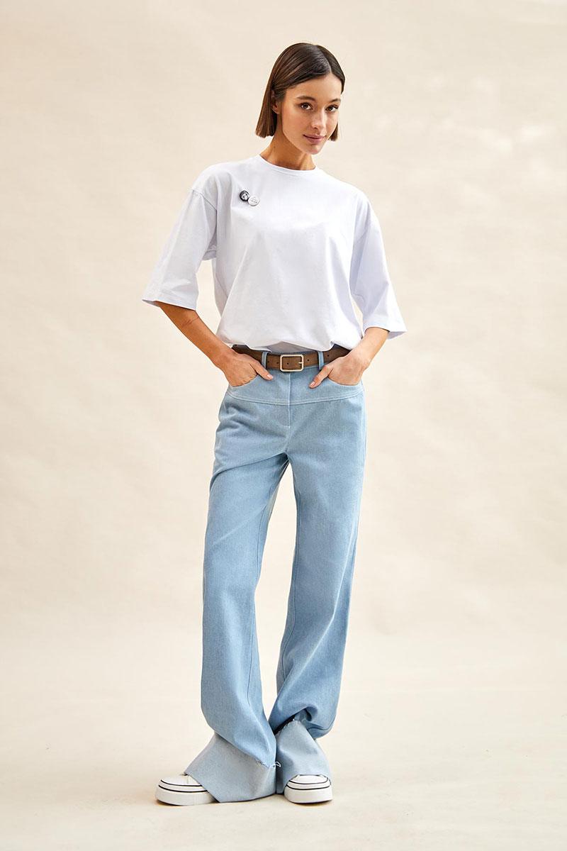 Брюки Rivoli 5259.2 голубой купить Брюки и шорты Belmoda25