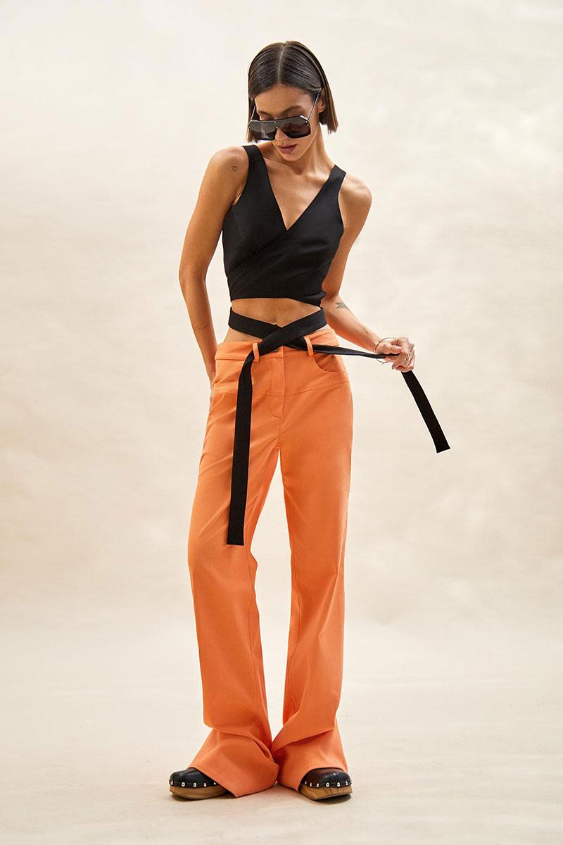 Брюки из джинса Rivoli 5259.3 оранжевый купить Брюки и шорты Belmoda25